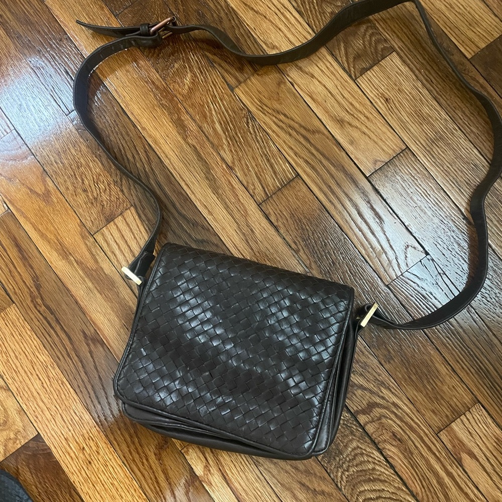 Aspects cross body leather brown bag